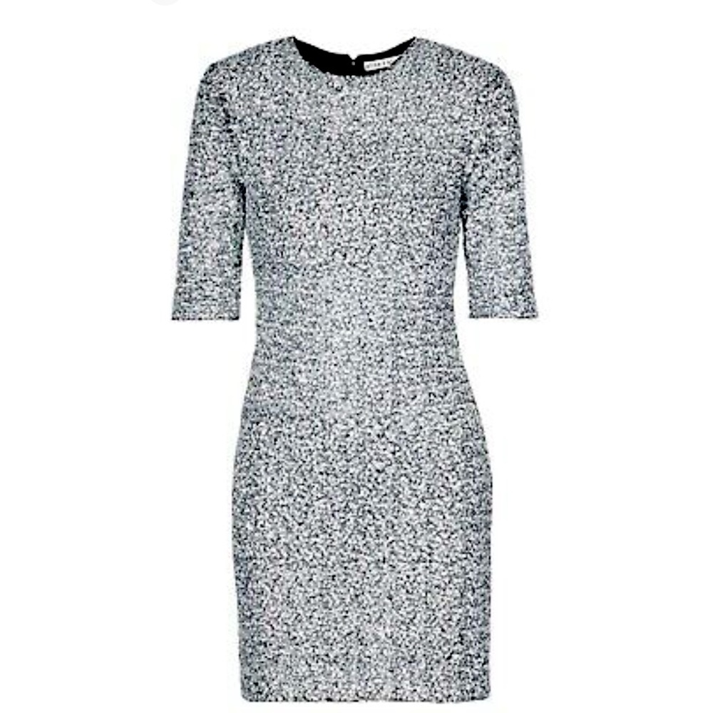 Alice and Olivia sequin cocktail dress silver
